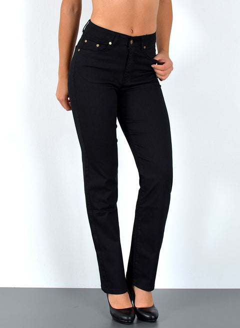 Damen High Waist Stoffhose Straight