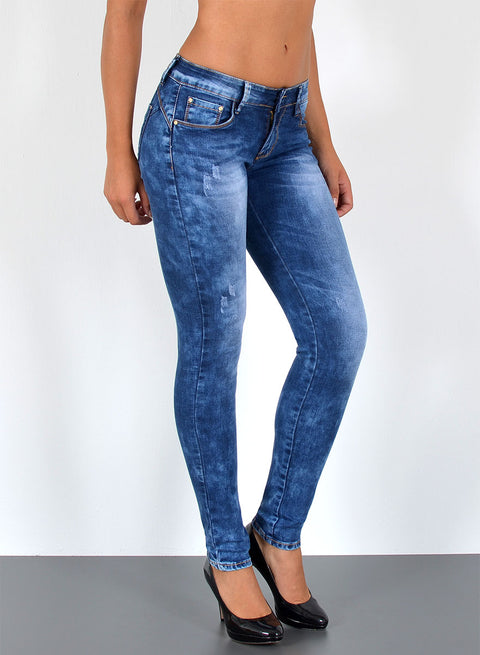 Damen Jeans High Waist Skinny Fit mit Rissen