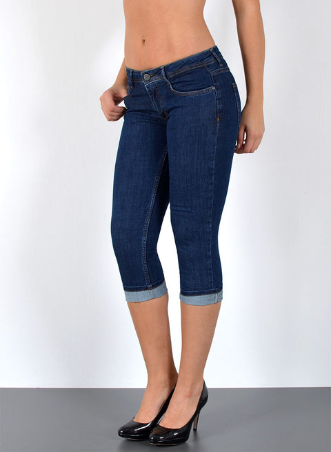 Damen Capri Jeans Low Waist Stretch