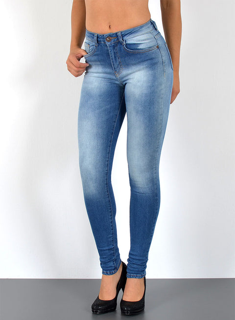 Skinny Fit Jeanshose Damen High Rise