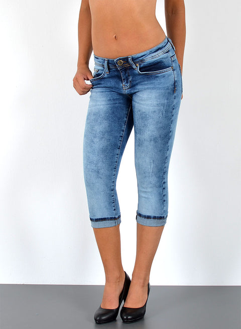 Low Waist Damen Capri Jeans