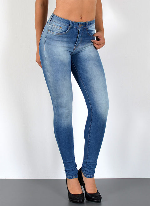 Skinny Fit Jeanshose Damen High Rise