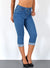 Damen Capri Jeans High Waist Hose bis Plus Size