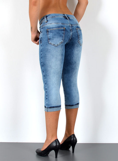 Low Waist Damen Capri Jeans