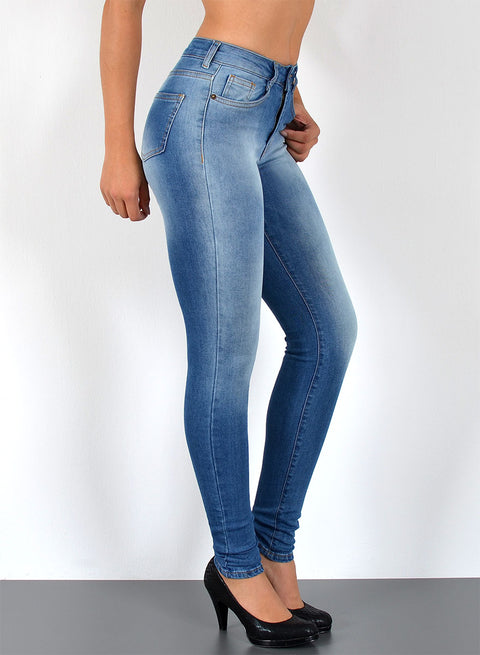 Skinny Fit Jeanshose Damen High Rise