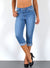Damen Capri Jeans mit hohem Bund