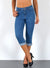 Damen Capri Jeans High Waist Hose bis Plus Size