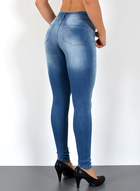 Skinny Fit Jeanshose Damen High Rise