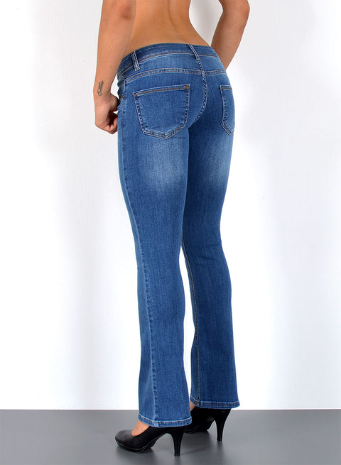 Low Waist Bootcut Jeans Damen Flared Hose