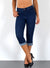 Dunkelblau Damen Capri Jeans mit hohem Bund