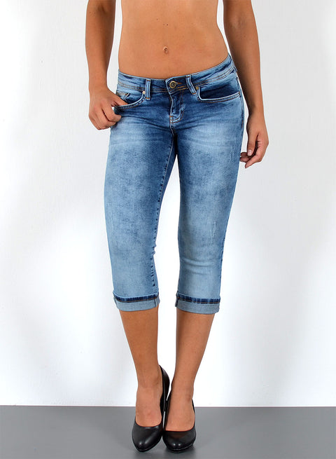 Low Waist Damen Capri Jeans