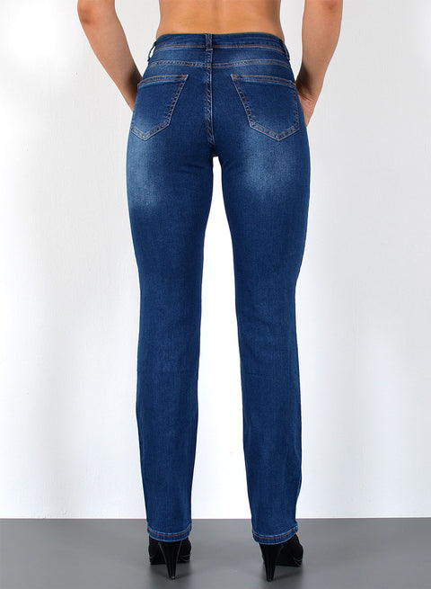 Gerade Schnitt Jeanshose Damen im Destroyed Look mit Rissen