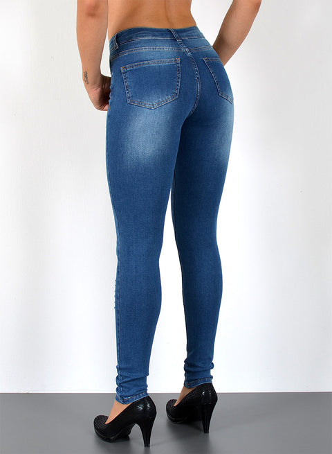 High Waist Skinny Jeans mit Rissen