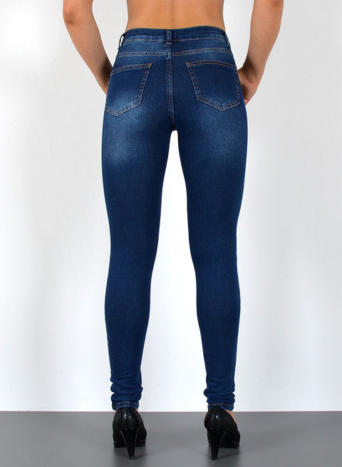 Destroyed Look Damen Skinny Jeans High Waist