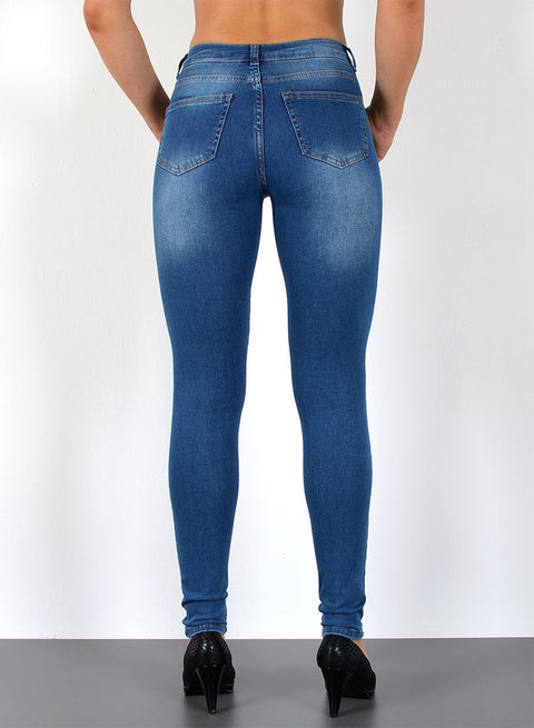 High Waist Skinny Jeans mit Rissen