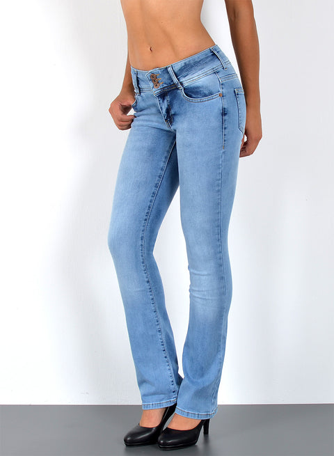 Low Waist Bootcut Jeans Damen Flared Hose