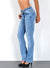 Low Waist Bootcut Jeans Damen Flared Hose