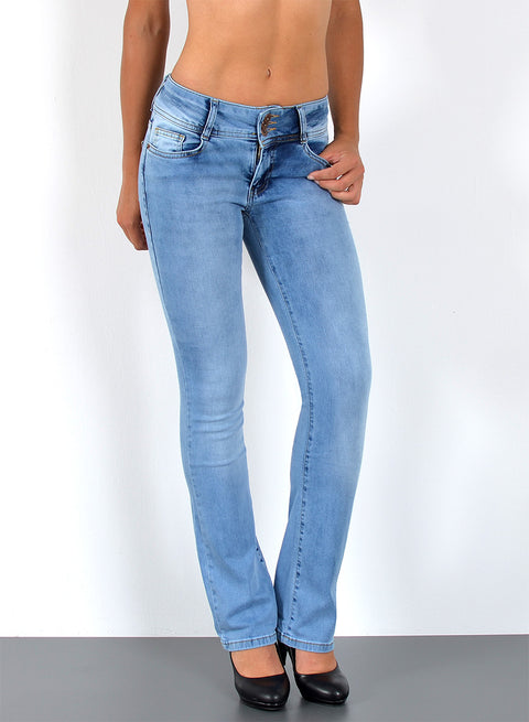 Jeans Damen Bootcut Low Waist mit 3 Knöpfen