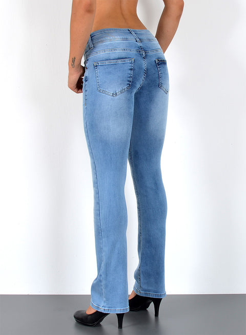 Low Waist Bootcut Jeans Damen Flared Hose