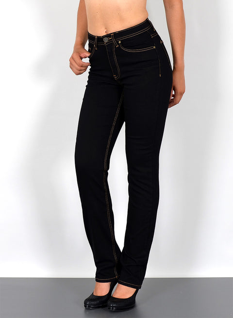 Damen Jeans High Waist Straight Fit bis Übergröße Plussize Größen