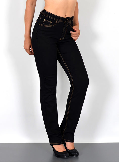 Damen Jeans High Waist Straight Fit bis Übergröße Plussize Größen