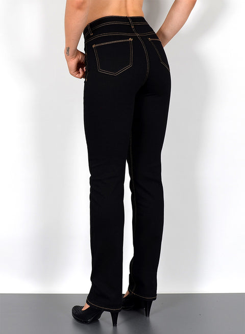 Damen Jeans High Waist Straight Fit bis Übergröße Plussize Größen