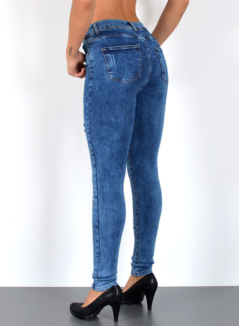 High Waist Skinny Jeans mit Stretch bis Übergröße