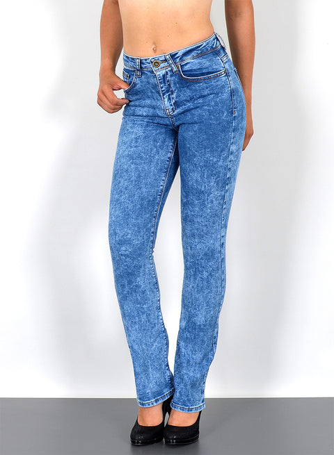Hellblaue Damen Bootcut Jeanshose High Waist