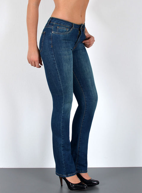 High Waist Jeans Damen Bootcut Jeans Flared Hose mit Schlag und Stretch