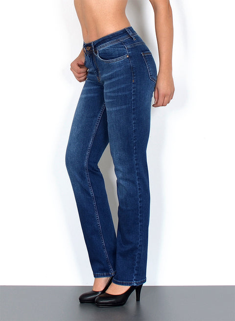 Damen Straight Leg Jeans High Rise