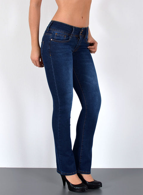 Low Waist Bootcut Jeans Damen Flared Hose