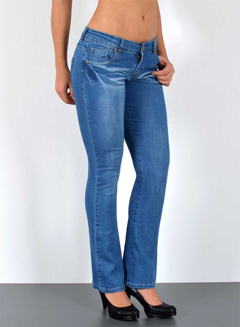 Low Waist Jeans Damen Bootcut mit Schlag