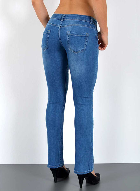 Low Waist Jeans Damen Bootcut mit Schlag