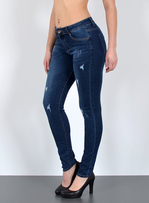 Damen High Waist Skinny Fit Jeans Destroyed Look