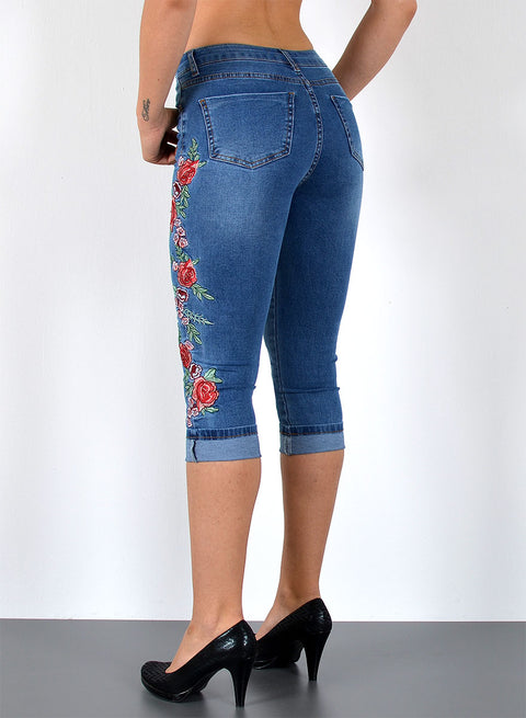 Low Waist Damen Capri Jeans