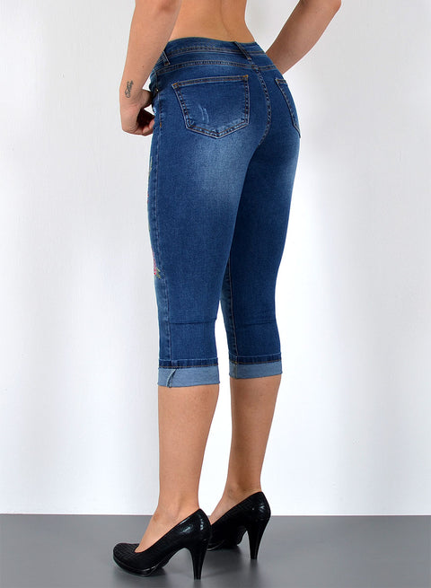 Low Waist Damen Capri Jeans