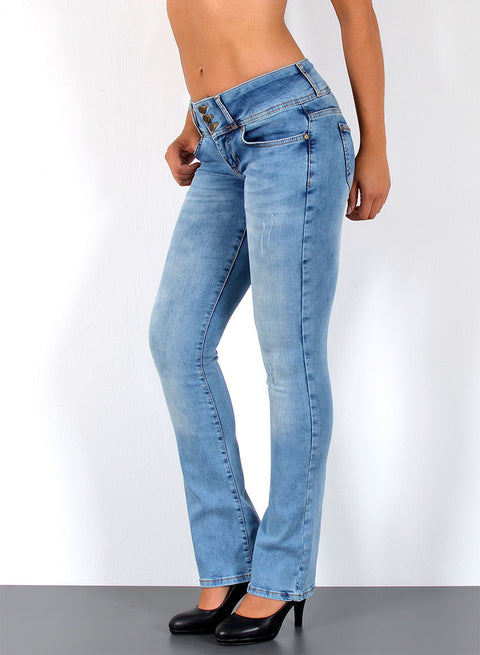 Low Waist Jeans Damen Bootcut mit Schlag