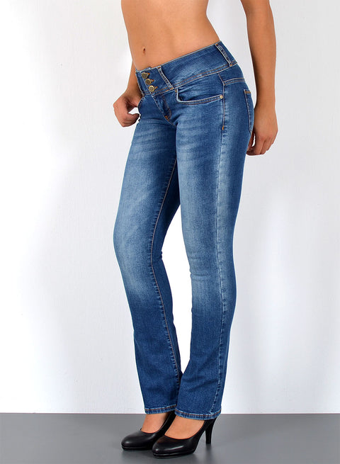 Low Waist Jeans Damen Bootcut mit Schlag