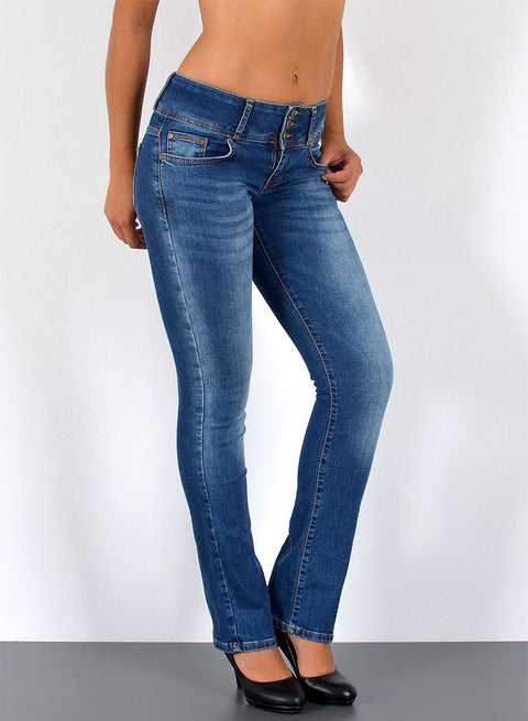 Low Waist Jeans Damen Bootcut mit Schlag