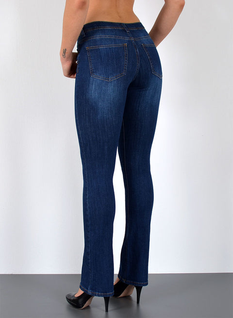 High Waist Jeans Damen Bootcut Jeans Flared Hose mit Schlag und Stretch