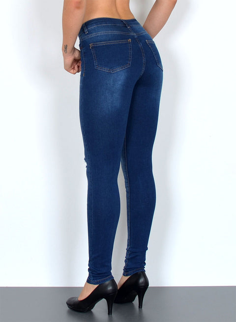 Damen High Waist Skinny Fit Jeans Destroyed Look