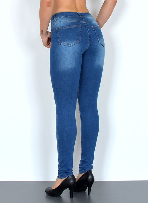 Damen High Waist Skinny Fit Jeans Destroyed Look