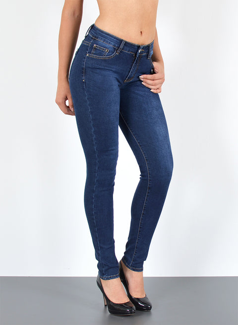 Damen High Waist Skinny Fit Jeans Destroyed Look