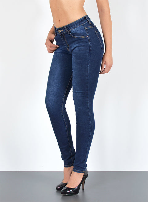 Damen High Waist Skinny Fit Jeans Destroyed Look