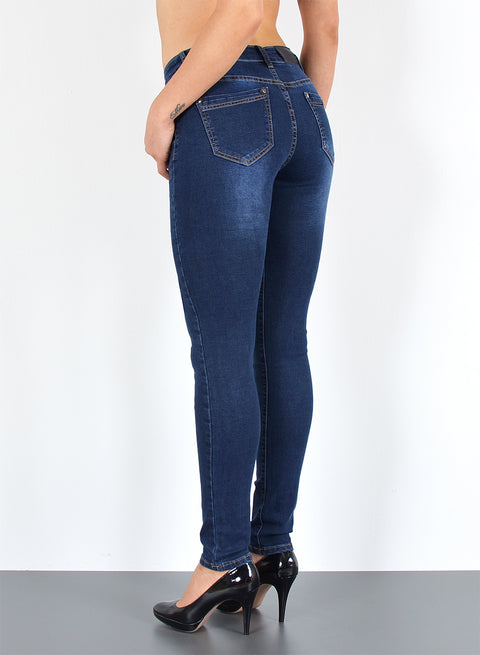 Damen High Waist Skinny Fit Jeans Destroyed Look