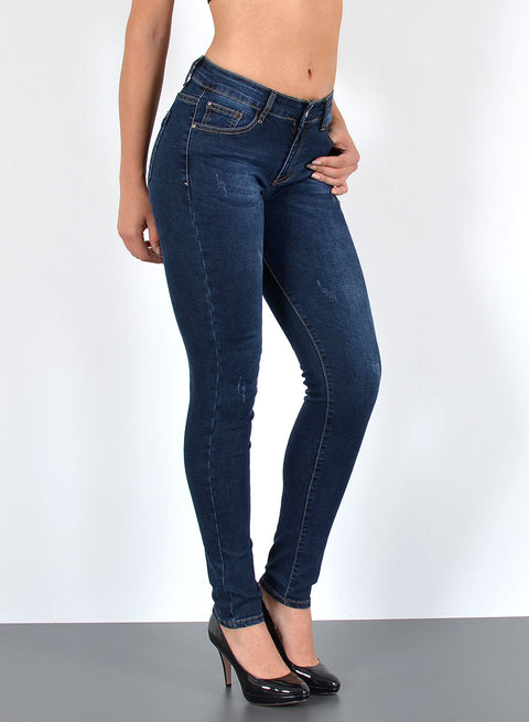 Damen High Waist Skinny Fit Jeans Destroyed Look