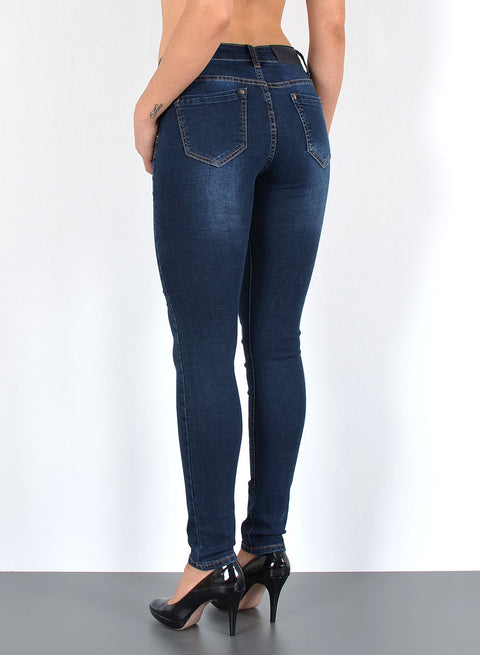 Damen High Waist Skinny Fit Jeans Destroyed Look