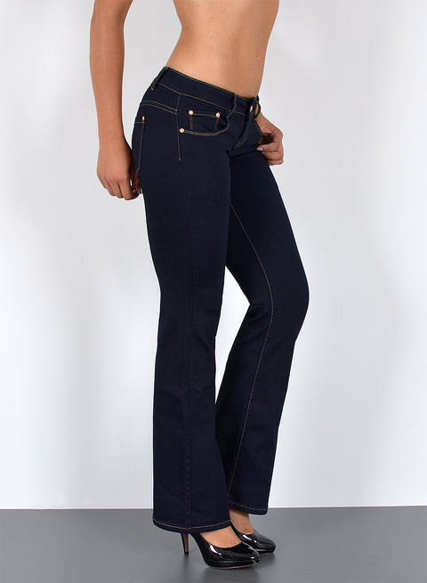 Bootcut Jeans Damen Flared Hose Low Waist