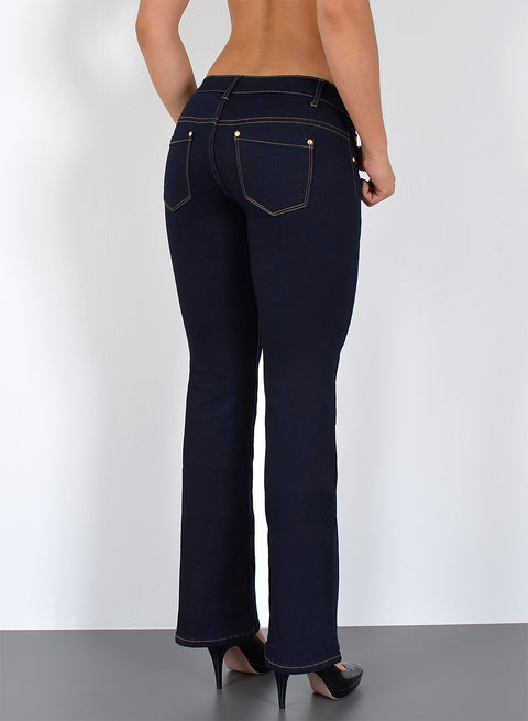 Bootcut Jeans Damen Flared Hose Low Waist