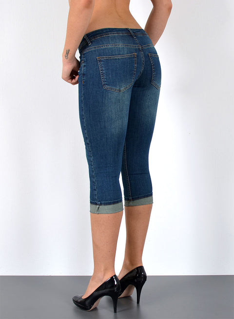 Low Waist Damen Capri Jeans